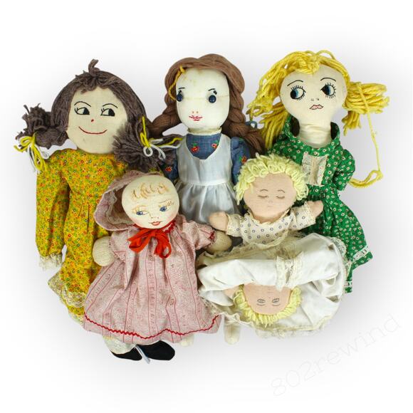 Vintage Handmade RagDolls Sock Sisters Prairie Yarn Halloween Creepy - Picture 1 of 16
